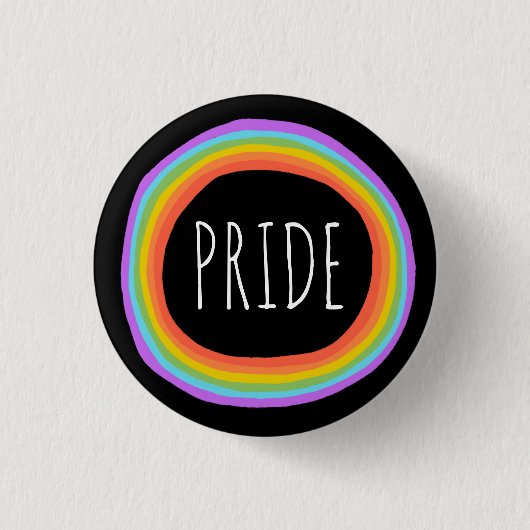 PRIDE farbenfrohe Regenbogenschaltkreis Schwarz Button (Vorderseite)