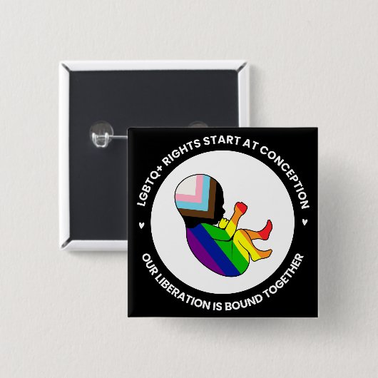 Pride Fetus Button (Quadrat) (Vorne & Hinten)