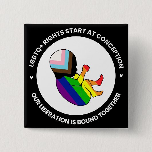 Pride Fetus Button (Quadrat) (Vorderseite)