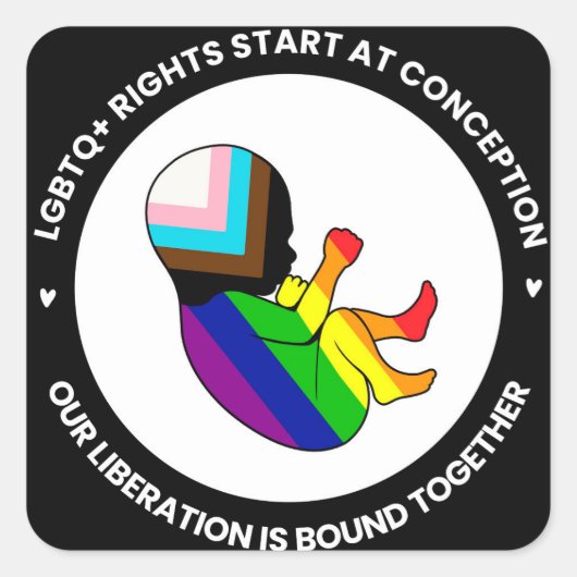 Pride Fetus Stickers (Quadrat) (Vorderseite)