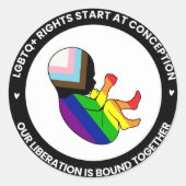 Pride Fetus Stickers (rund) (Vorderseite)