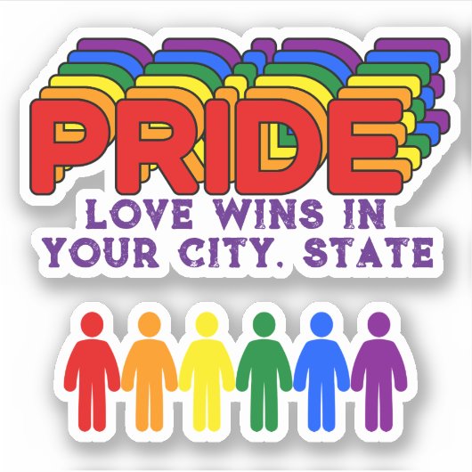 PRIDE Flag Aufkleber (Vorderseite)