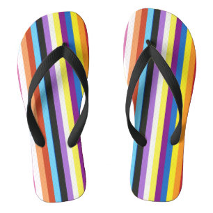 Pride Flag Colorful Stripes Pattern Flip Flops Badesandalen