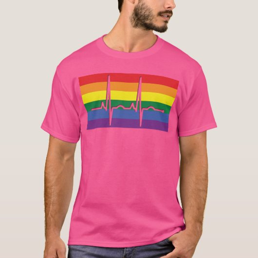 Pride Flag EKG T-Shirt (Vorderseite)