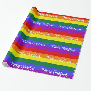 Pride Flag Frohe Weihnachtsmuster Geschenkpapier