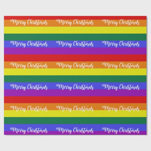 Pride Flag Frohe Weihnachtsmuster Geschenkpapier (Flach)
