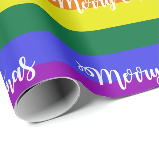 Pride Flag Frohe Weihnachtsmuster Geschenkpapier (Rolleneckpunkt)