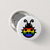 Pride Flag Ladybug Pin Badge Button (Vorne & Hinten)