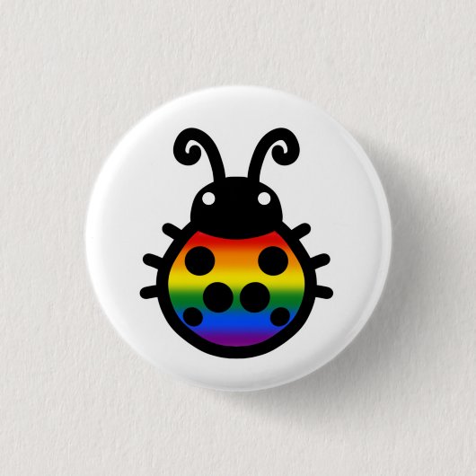 Pride Flag Ladybug Pin Badge Button (Vorderseite)
