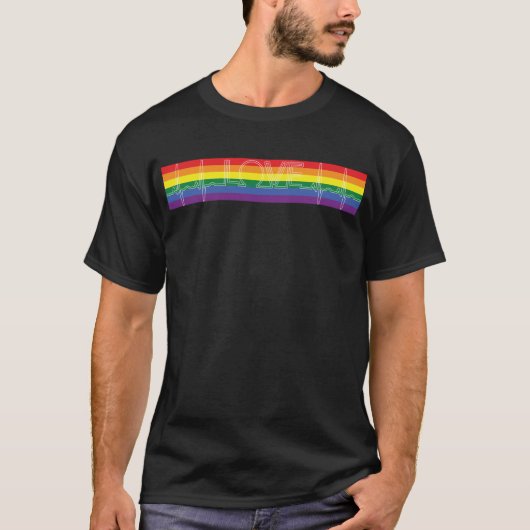Pride Flag LIEBE EKG T-Shirt (Vorderseite)
