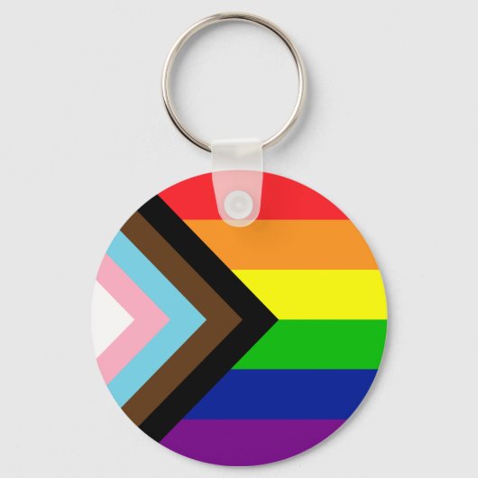 Pride Flag Reboot - trans and POC inclusive Schlüsselanhänger (Vorderseite)