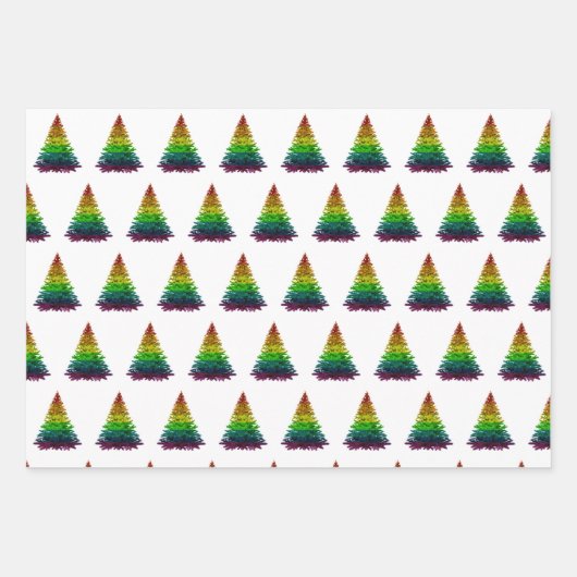 Pride Flag Weihnachtsbaum Snowflake Muster Geschenkpapier Set (Vorderseite 2)