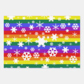 Pride Flag Weihnachtsbaum Snowflake Muster Geschenkpapier Set (Vorderseite)