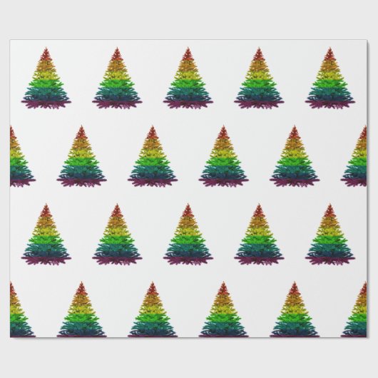 Pride Flag Weihnachtsbaummuster Geschenkpapier (Flach)