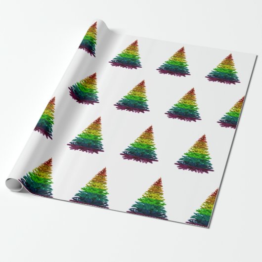 Pride Flag Weihnachtsbaummuster Geschenkpapier (Ungerollt)