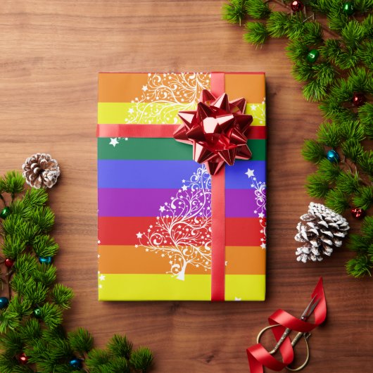 Pride Flag Weihnachtsbaummuster Geschenkpapier (Feiertagsgeschenk)
