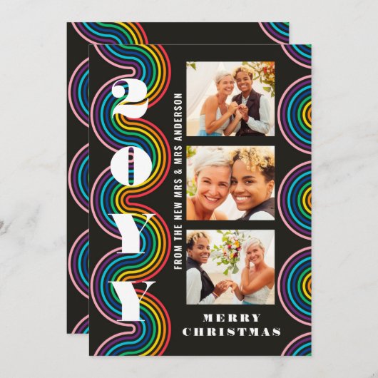 Pride Frory Christmas Mrs. & Mrs. 3 Foto Collage (Vorne/Hinten)