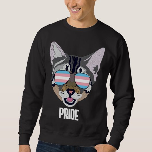 Pride Funny Cat Trans Pride Sweatshirt (Vorderseite)