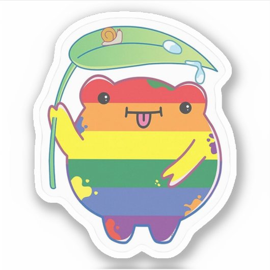 Pride Funny Frog Aufkleber (Vorderseite)