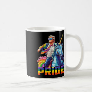 Pride Funny Trump Riding Unicorn Lgbt Gay Lesbian Kaffeetasse