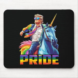 Pride Funny Trump Riding Unicorn Lgbt Gay Lesbian Mousepad