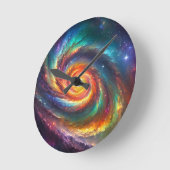 Pride Galaxy -  Runde Wanduhr (Winkel)