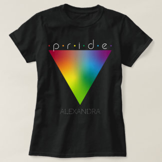Pride Gay LGBTQ Que Trendy Rainbow Triangle Name T-Shirt