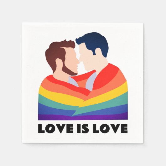 Pride Gay Liebe ist Liebe LGBT Liebe Gesichter Serviette (Vorderseite)