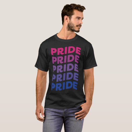 PRIDE (gekrümmt): Bisexuell T-Shirt (Vorne ganz)