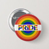 PRIDE Geometric Rainbow Bullseye Button (Vorne & Hinten)