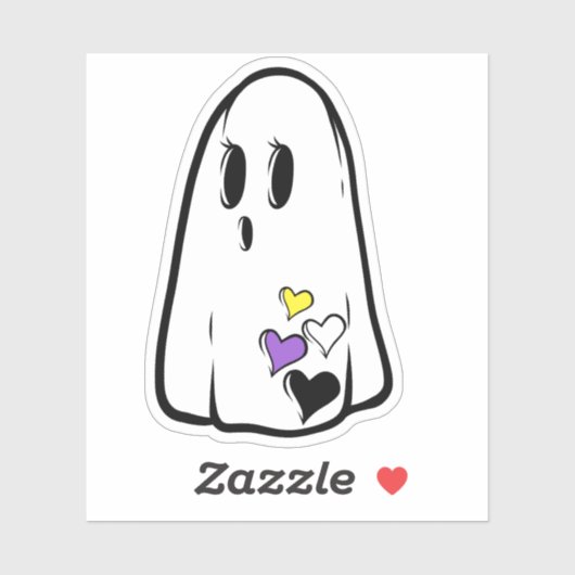 Pride Ghost, nicht binär Aufkleber (Blatt)