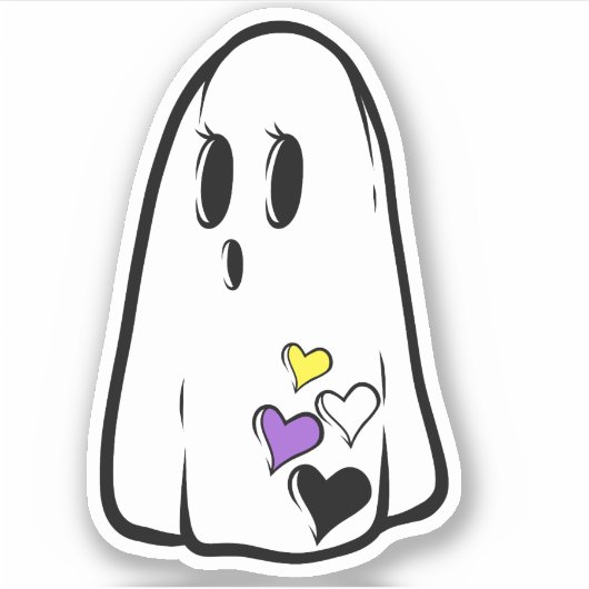 Pride Ghost, nicht binär Aufkleber (Vorderseite)