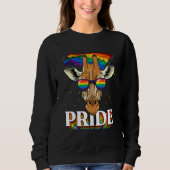 Pride Giraffe LGBTQ Rainbow Flag Pride Month Anima Sweatshirt (Vorderseite)