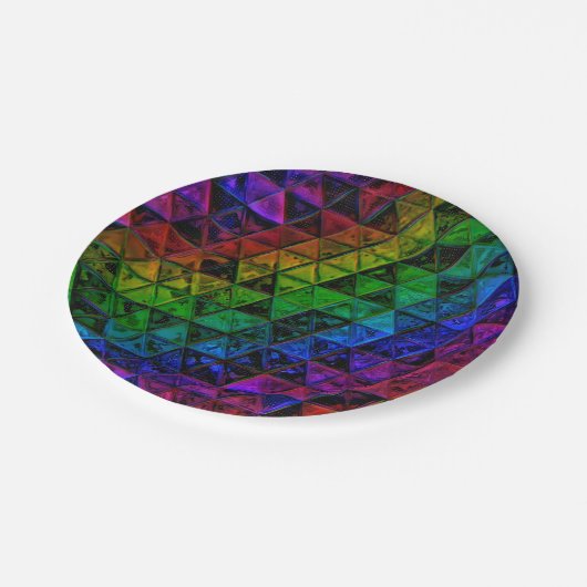 Pride Glass Pappteller (Schrägansicht)