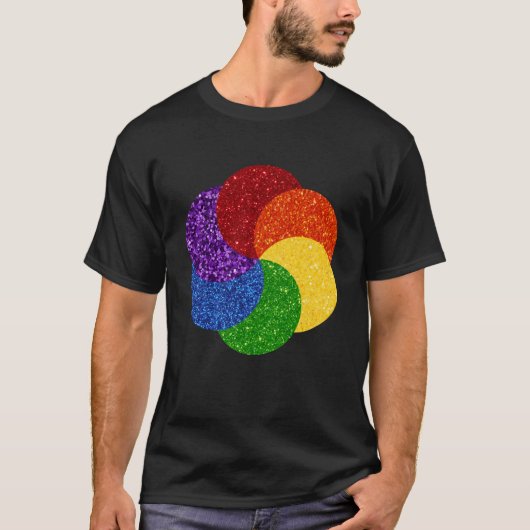 Pride Glitzer Rainbow Swirl T-Shirt (Vorderseite)