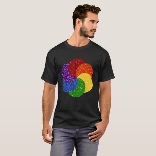 Pride Glitzer Rainbow Swirl T-Shirt (Vorne ganz)