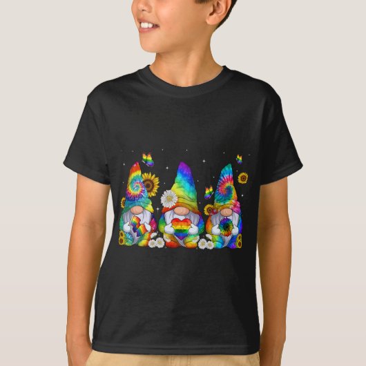 Pride Gnomies LGBT Funny Gnomes Pride Ally Gnome L T-Shirt (Vorderseite)