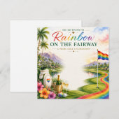 Pride Golf Regenbogen auf der Fairway-Feier Einladung (Vorne/Hinten)