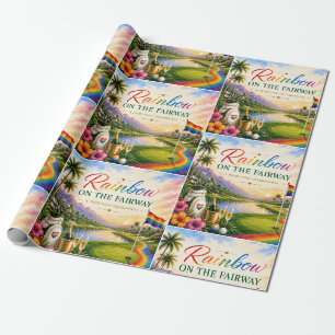 Pride Golf Regenbogen auf der Fairway-Feier Geschenkpapier