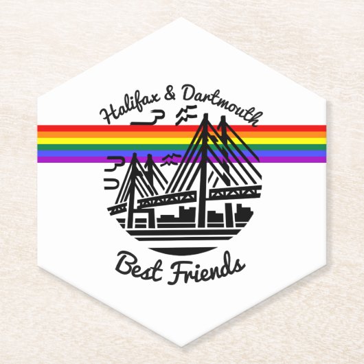 Pride Halifax Dartmouth Freund Regenbogen Nova Sco Untersetzer (Vorderseite)