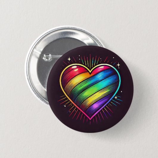 Pride Heart Abzeichen Button (Vorne & Hinten)