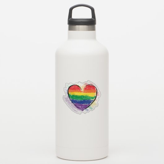 Pride Heart Aufkleber (Wassserflasche)