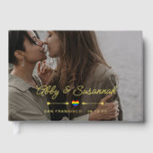 Pride Heart Gold Arrows Foto LGBTQ Hochzeit Gästebuch (Vorderseite)