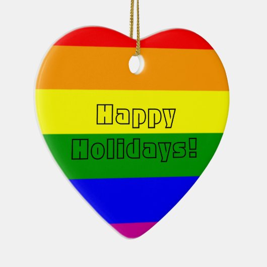 Pride Heart Keramik Ornament (Rechts)