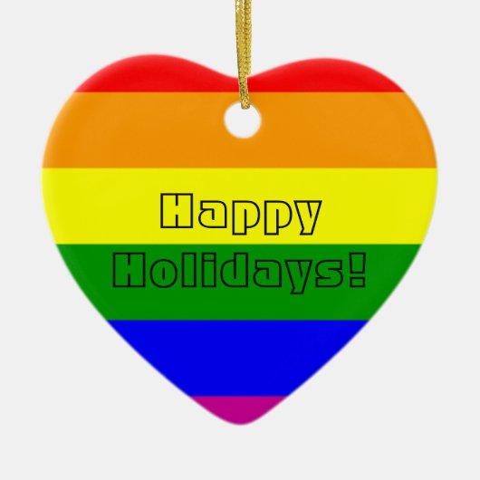 Pride Heart Keramik Ornament (Vorne)