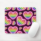 Pride Heart Neon Signs Mousepad (Mit Mouse)