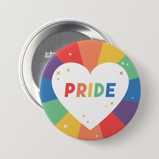 Pride Heart Sparkle Button (Vorne & Hinten)