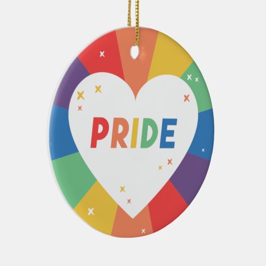 Pride Heart Sparkle Keramik Ornament (Rechts)