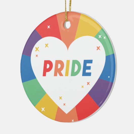 Pride Heart Sparkle Keramik Ornament (Links)