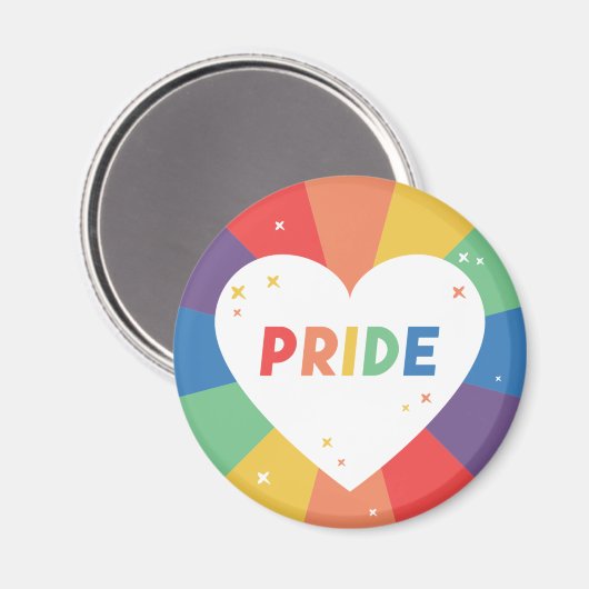 Pride Heart Sparkle Magnet (Vorderseite/Rückseite)